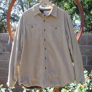 LL Bean Men's Lined Corduroy Button Down Shirt, Large - Regular